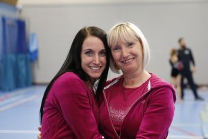 Nikki Towner and Hayley Towner, Gymnastics coaches at Vinehall Prep School, East Sussex. Taken here at the 5 Piece championships in March 2016. Photo by: Dave May DEphotos